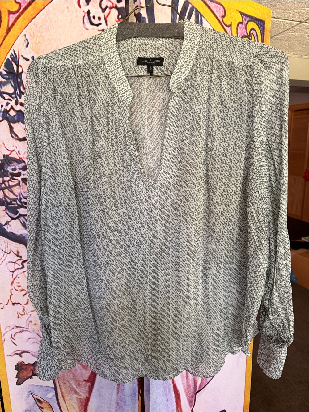 Rag & Bone New York Unworn Printed Blouse, Size S